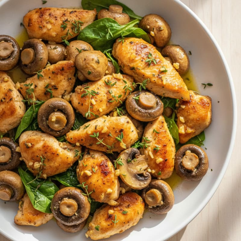 Garlic Butter Roasted Mushrooms with Herbs