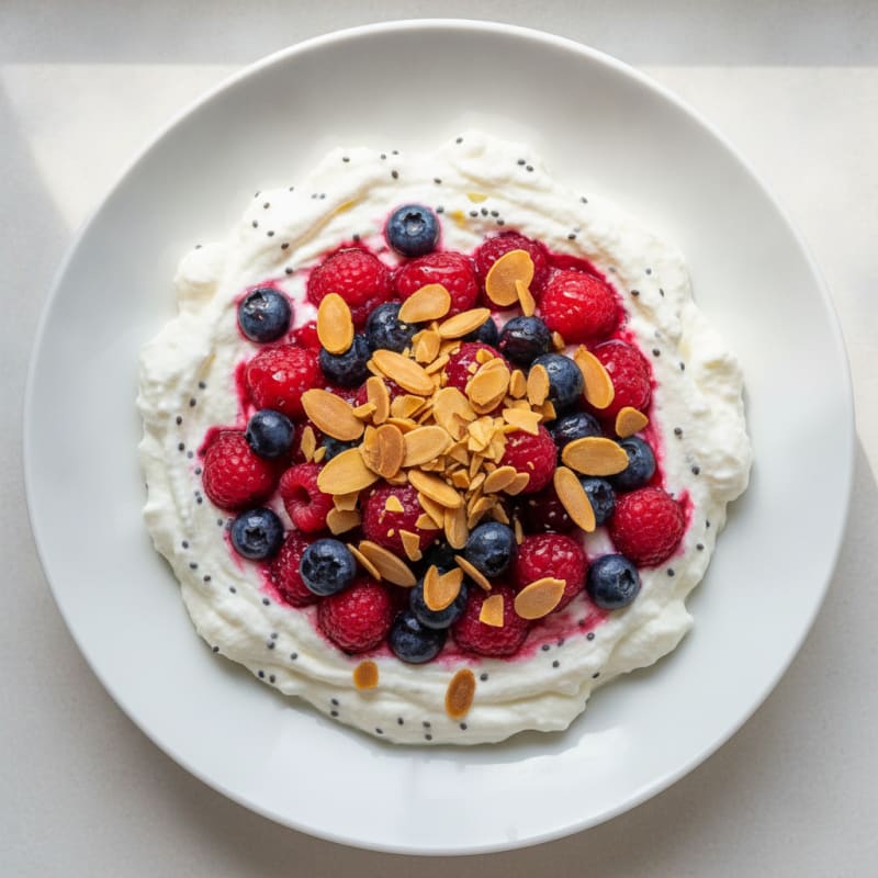 Creamy Greek Yogurt Protein Pudding with Mixed Berries