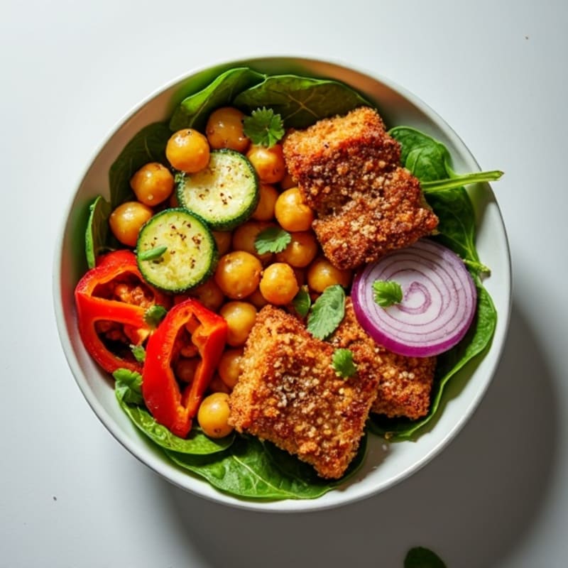 Crispy Chickpea and Roasted Vegetable Bowl