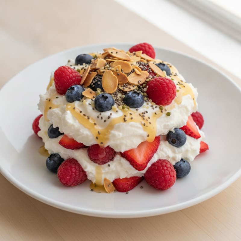 Greek Yogurt Protein Parfait with Mixed Berries