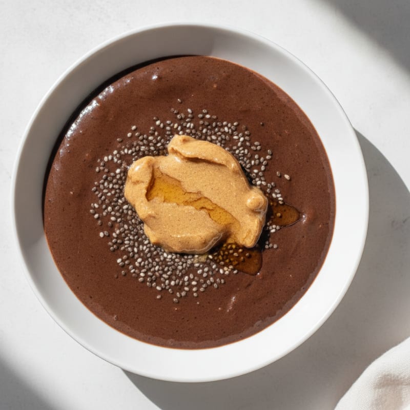 Silky Chocolate Protein Pudding with Chia Seeds