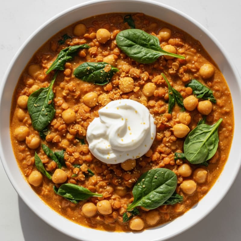 Lentil and Chickpea Coconut Curry