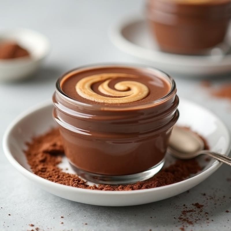 Silky Chocolate Protein Pudding with Almond Butter Swirl