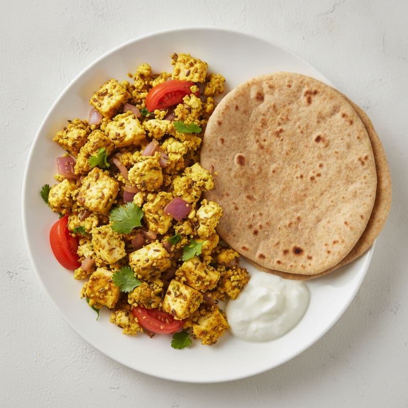 Paneer Bhurji with Warm Roti