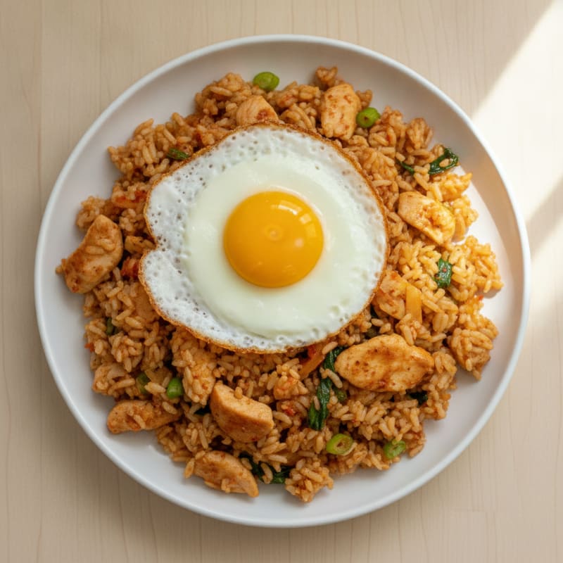 Kimchi Fried Rice with Fried Egg