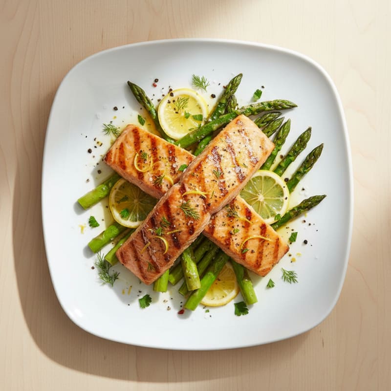 Lemon Herb Grilled Salmon with Asparagus