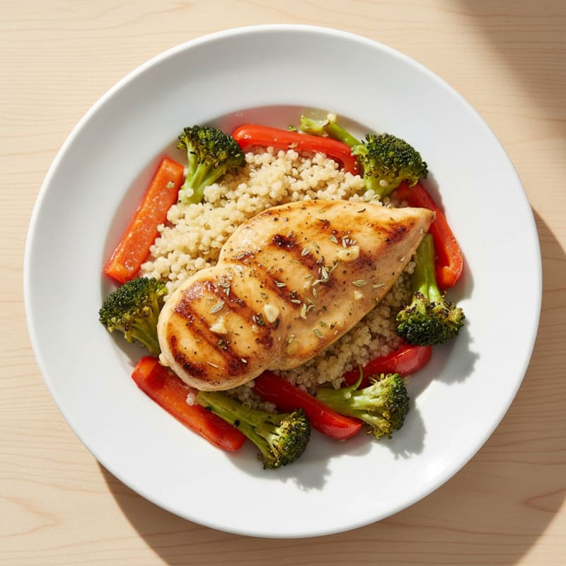 Lemon Herb Chicken with Quinoa and Roasted Vegetables