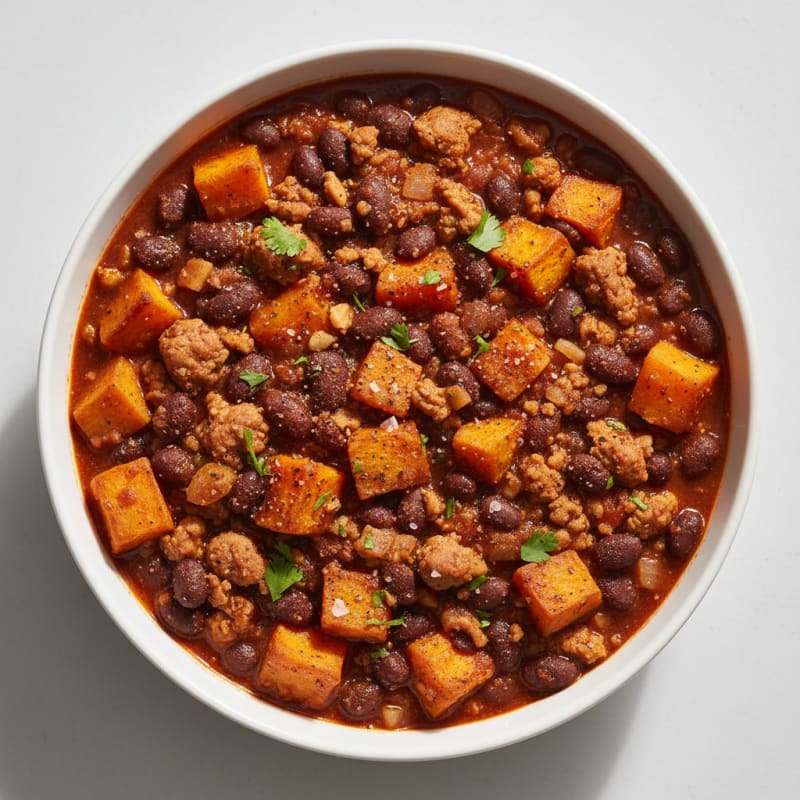 Roasted Sweet Potato & Black Bean Chili