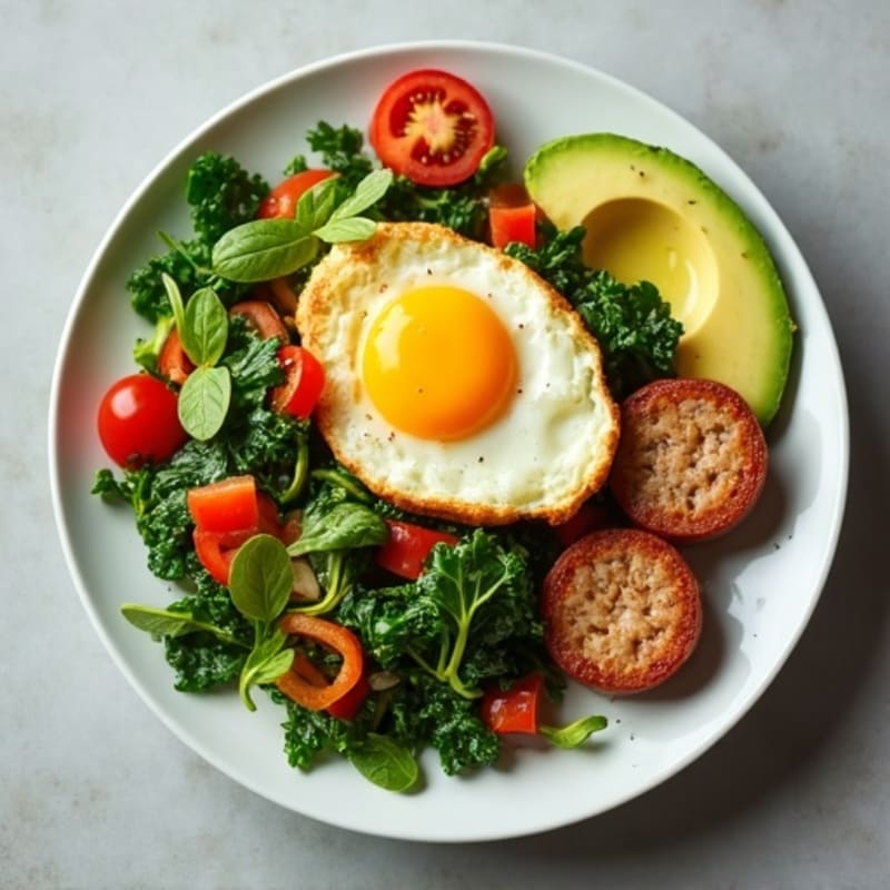 Egg and Veggie Scramble with Chicken Sausage