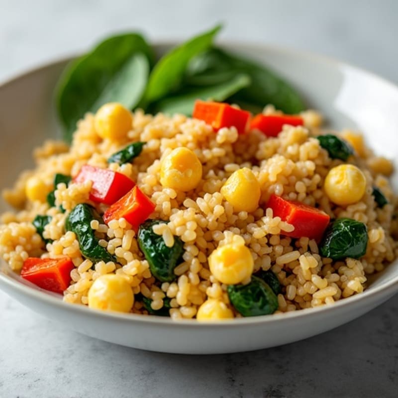 Egg White and Turkey Veggie Scramble with Brown Rice