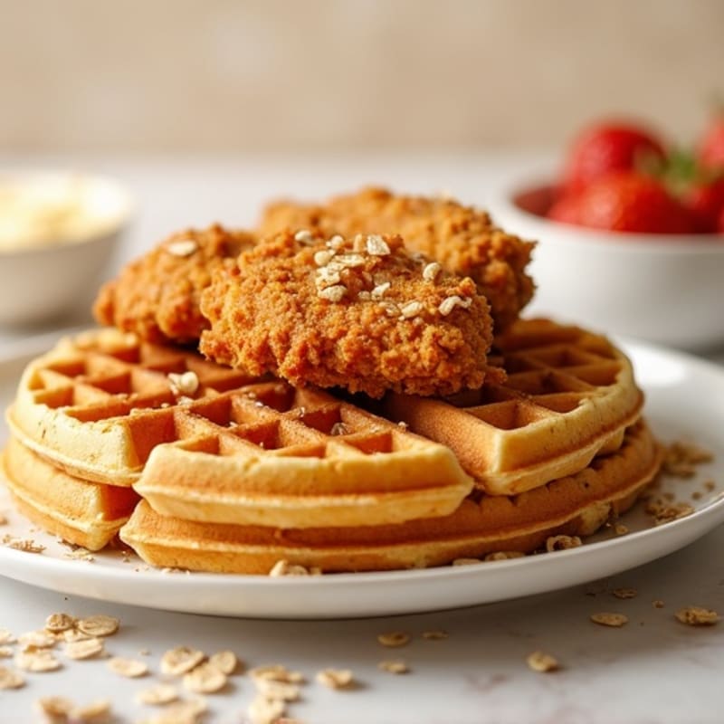 Crispy Baked Chicken and Savory Protein Waffles