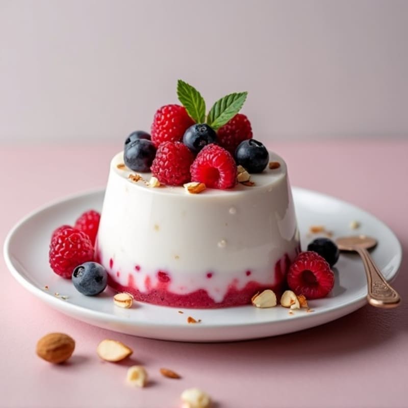 Greek Yogurt Protein Mousse with Mixed Berries