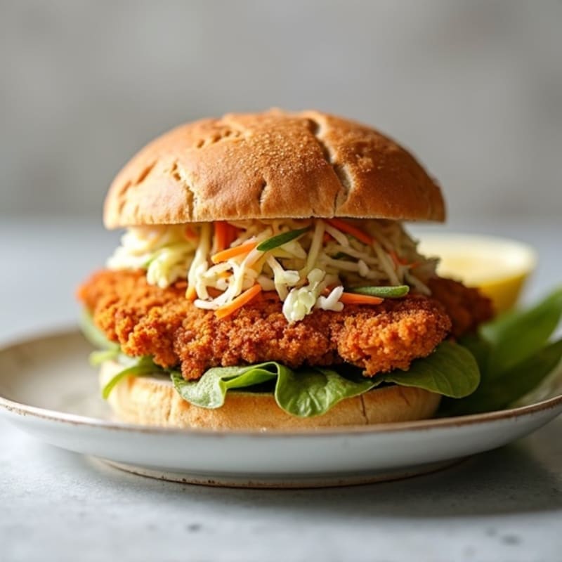 Air-Fried Crispy Chicken Sandwich with Zesty Slaw