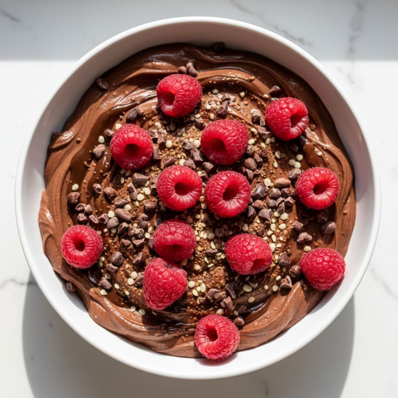Silky Chocolate Protein Yogurt with Berries