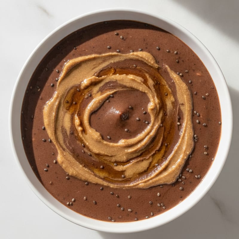 Silky Chocolate Protein Pudding with Almond Butter Swirl