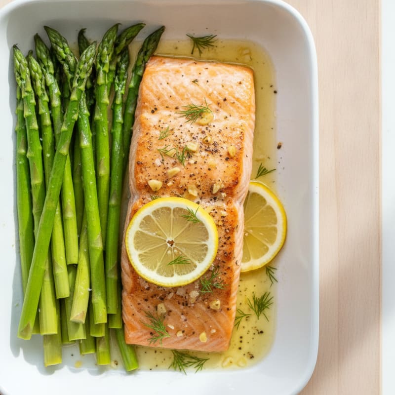 Baked Lemon Herb Salmon with Asparagus