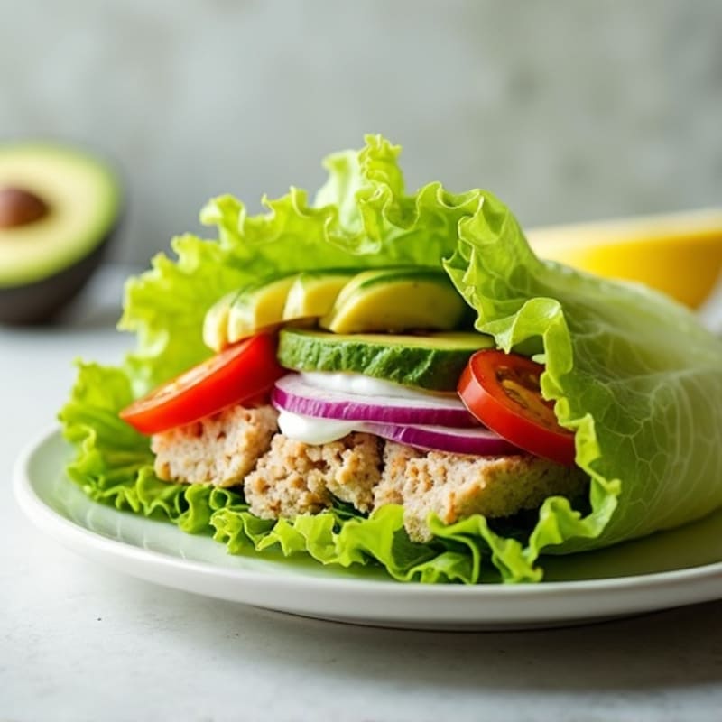 Creamy Avocado Turkey Lettuce Wrap