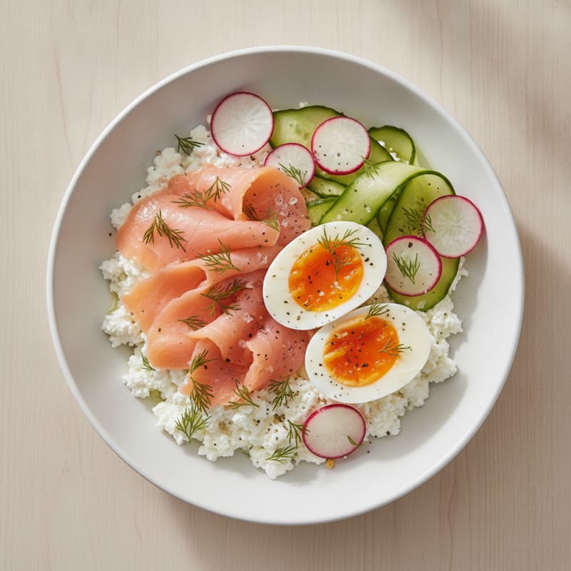 Smoked Salmon Cottage Cheese Power Bowl