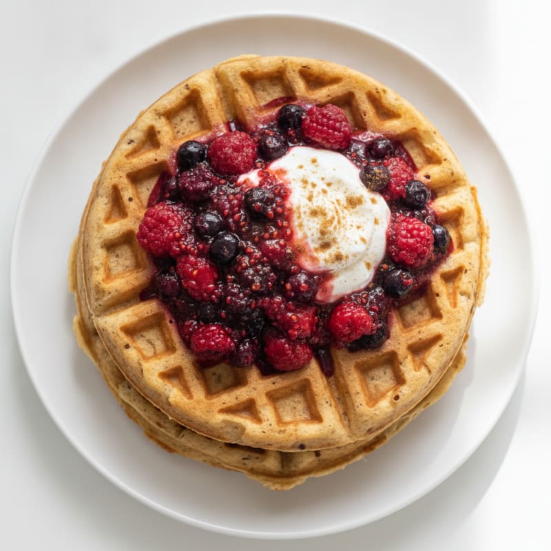 Buttermilk Waffles with Berry Compote