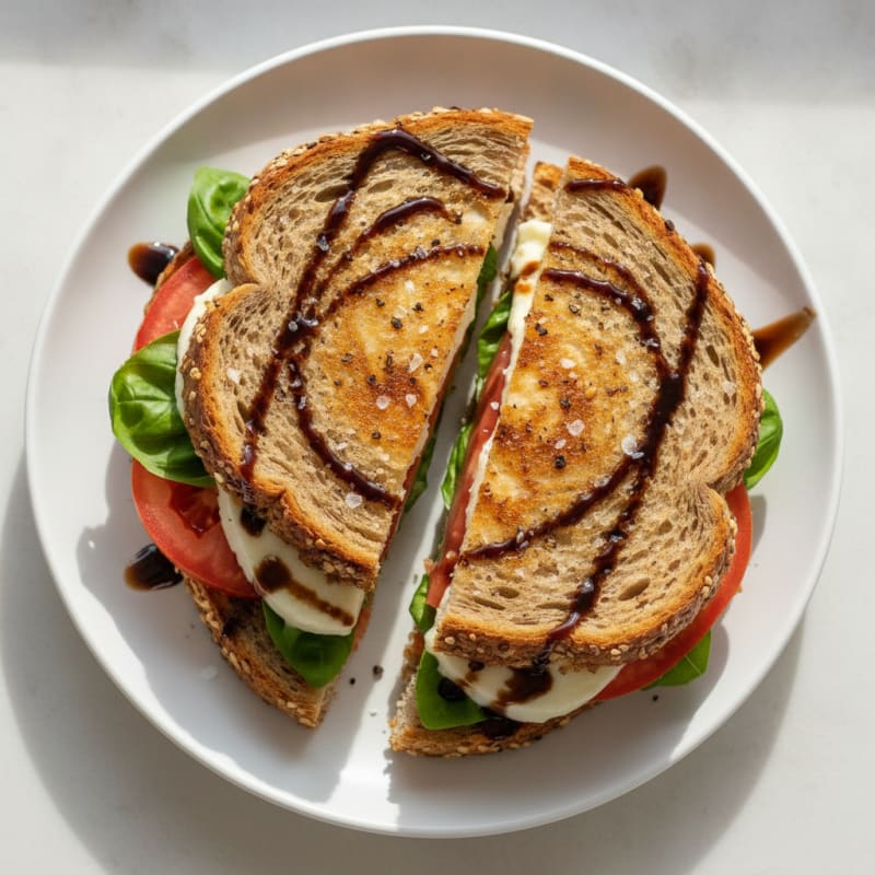 Grilled Caprese Sandwich with Balsamic Glaze