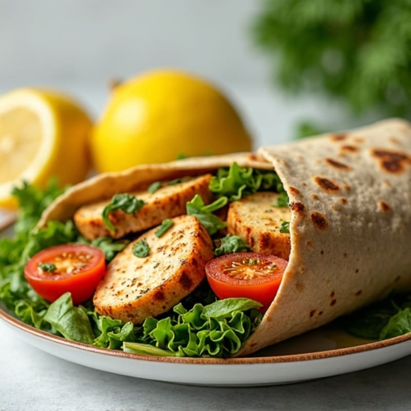 Lemon Herb Grilled Chicken Wrap with Fresh Greens