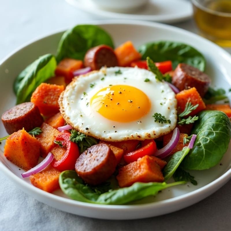 Crispy Roasted Sweet Potato Hash with Sunny Eggs