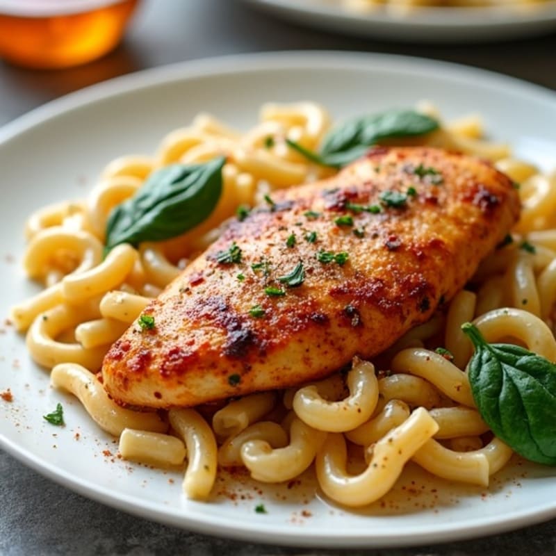 Spicy Cajun Chicken with Creamy Whole Wheat Pasta