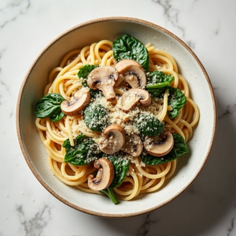 Healthy Creamy Truffle Mushroom Pasta