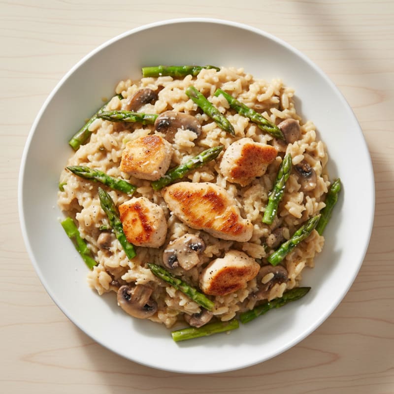 Creamy Asparagus and Mushroom Risotto