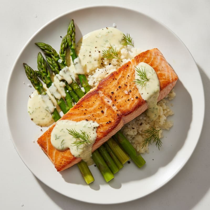 Pan-Seared Salmon with Lemon-Dill Sauce