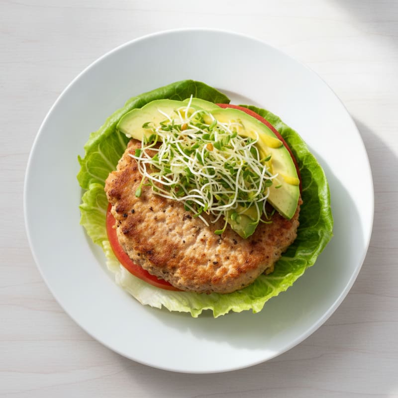 Lean Turkey Burger with Avocado and Sprouts