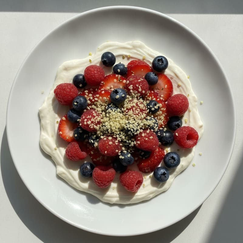 Silky Protein Yogurt Bowl with Mixed Berries