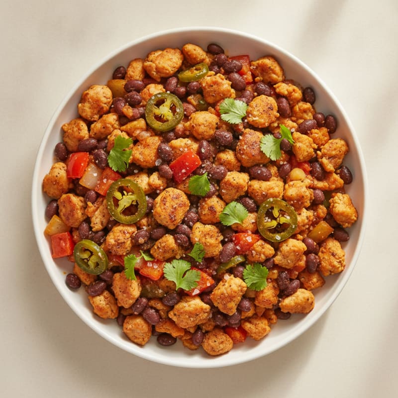 Spicy Ground Chicken and Black Bean Skillet