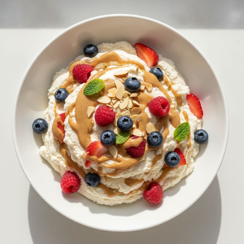 Greek Yogurt Protein Mousse with Mixed Berries