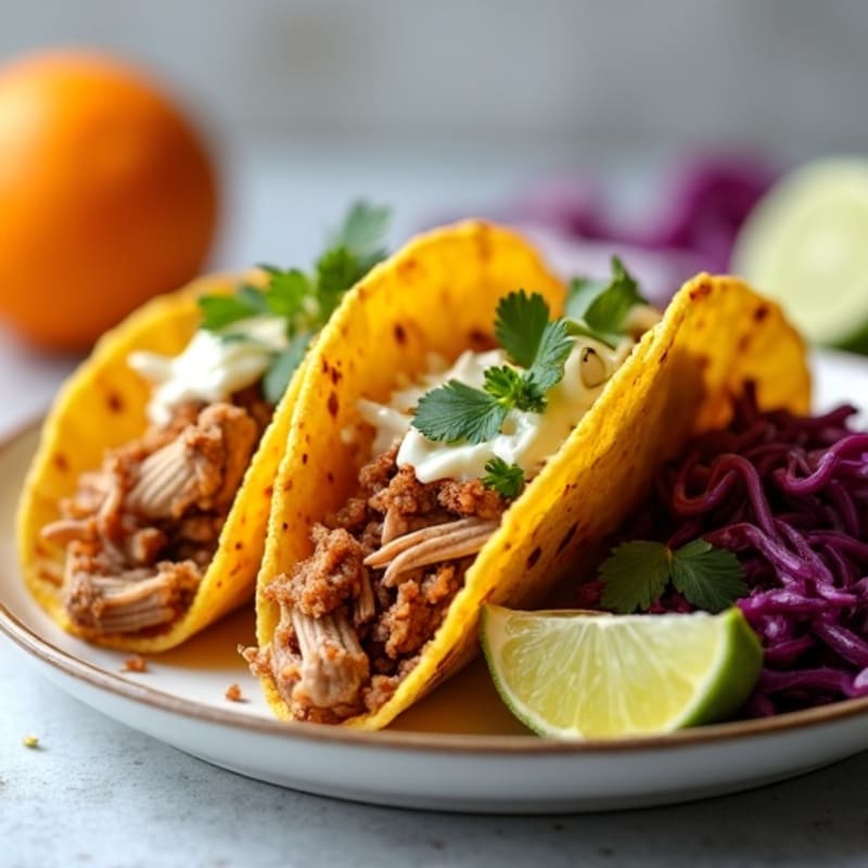 Crispy Citrus-Garlic Pulled Pork Tacos