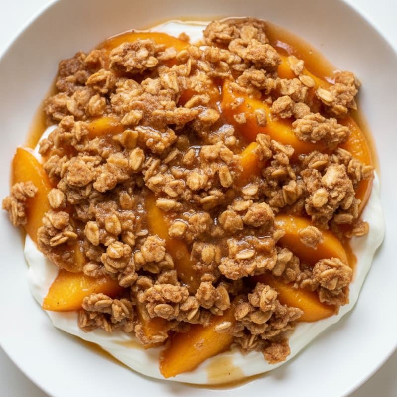 Baked Peach Cobbler with Cinnamon Topping