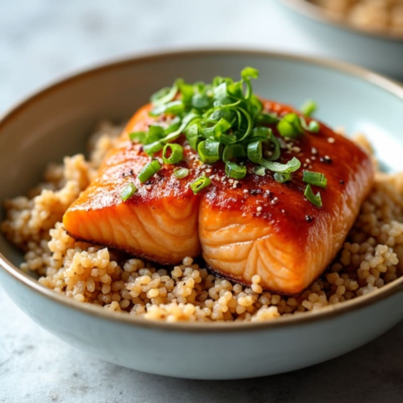 Ginger-Soy Glazed Salmon with Brown Rice Bowl