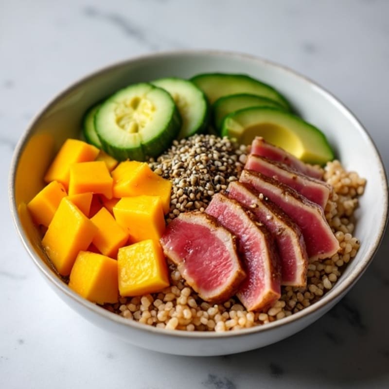 Fresh Ahi Tuna Poke Bowl with Mango
