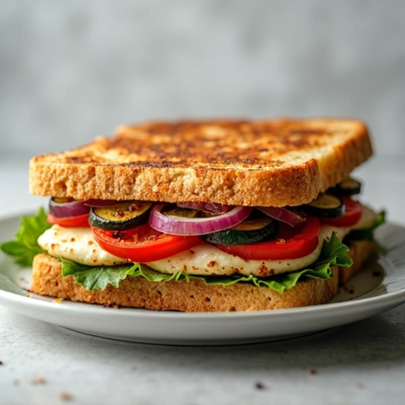 Crispy Roasted Vegetable Panini with Chicken