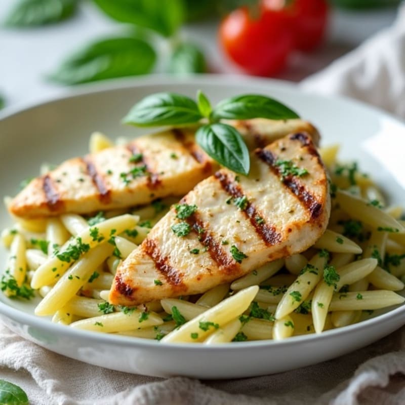 Creamy Pesto Chicken Pasta with Fresh Herbs