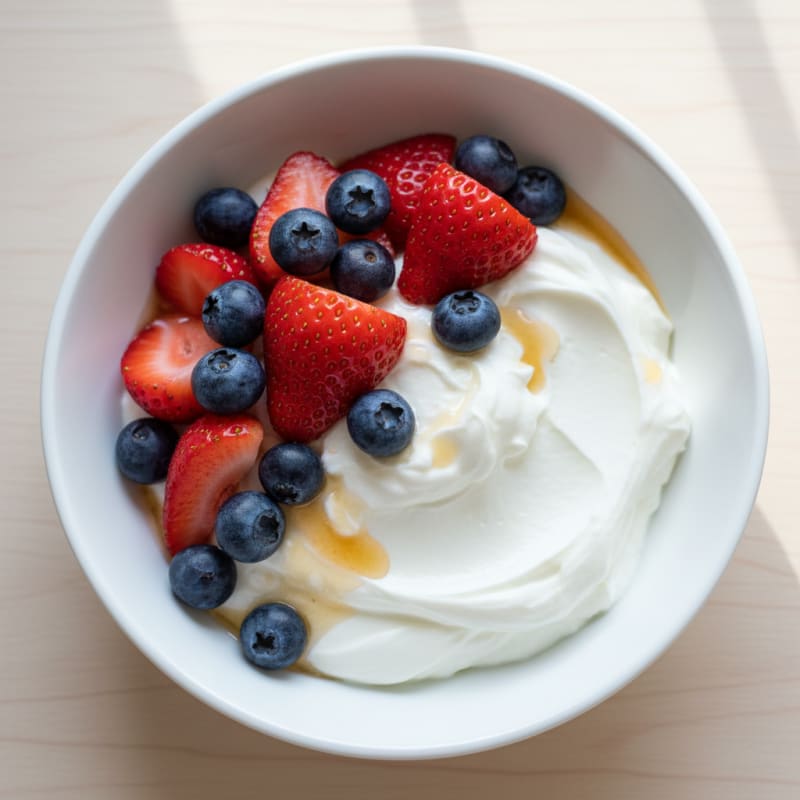 Silky Greek Yogurt with Vanilla Protein and Fresh Berries