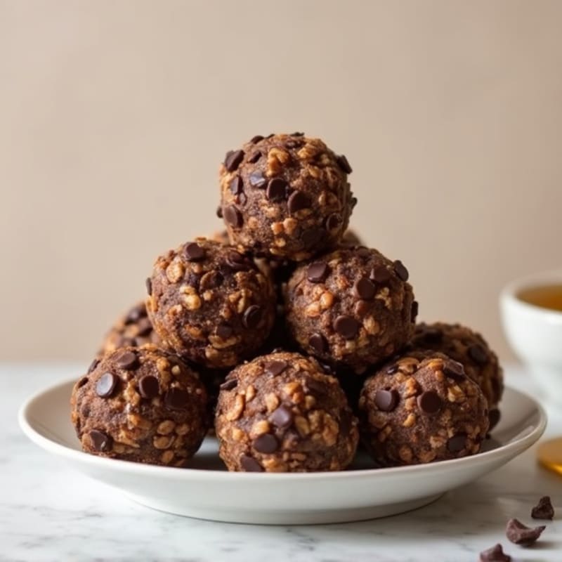 No-Bake Dark Chocolate Almond Protein Bites