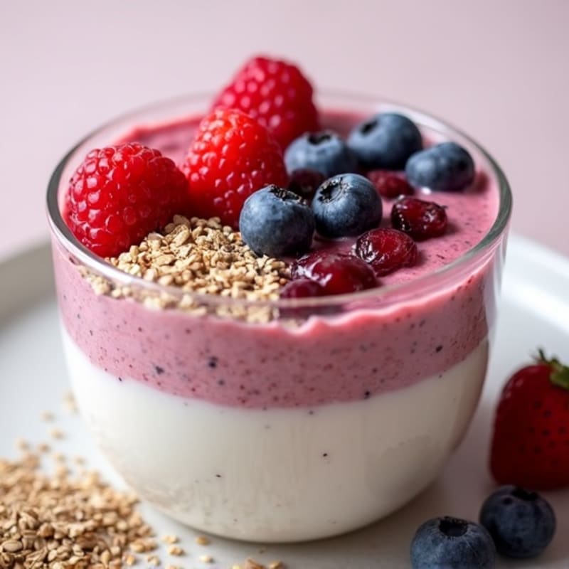 Creamy Berry Protein Overnight Oats