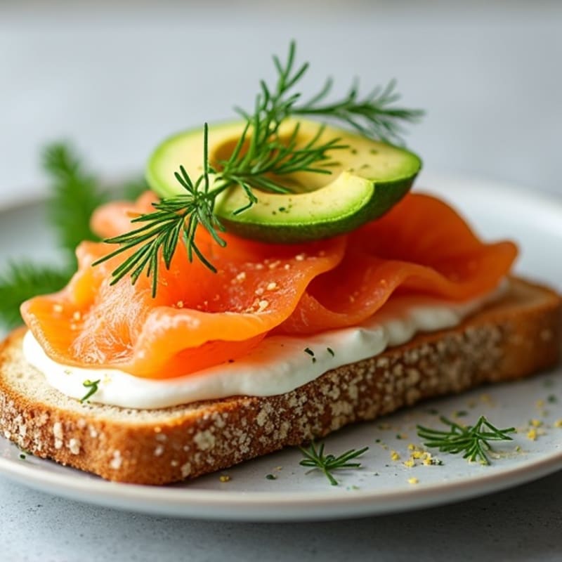 Open-Face Herb-Crusted Smoked Salmon Toast
