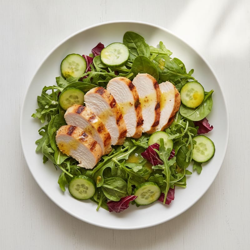 Grilled Turkey Breast Salad with Cucumber and Lemon Vinaigrette