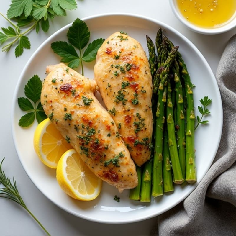 Sheet Pan Lemon Herb Chicken with Roasted Asparagus
