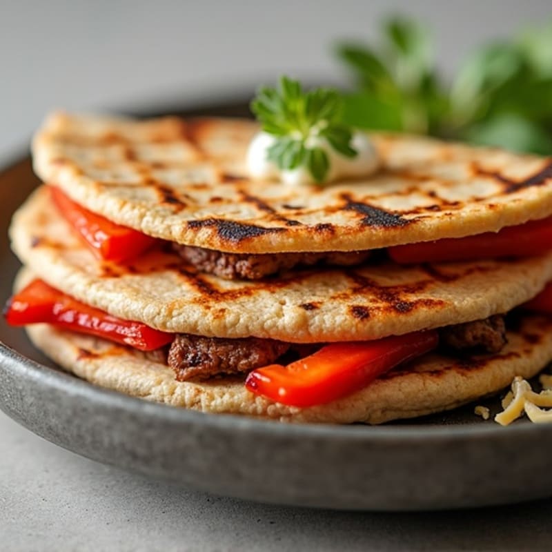 Grilled Steak and Bell Pepper Quesadillas
