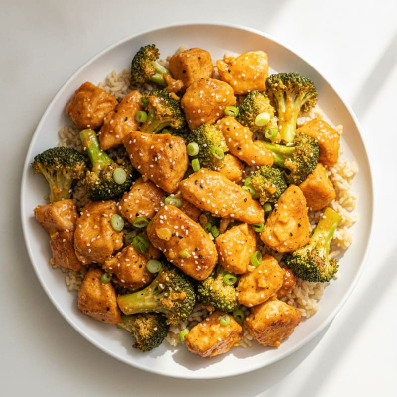Baked Orange Chicken and Broccoli