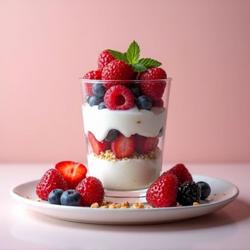 Greek Yogurt Protein Parfait with Mixed Berries
