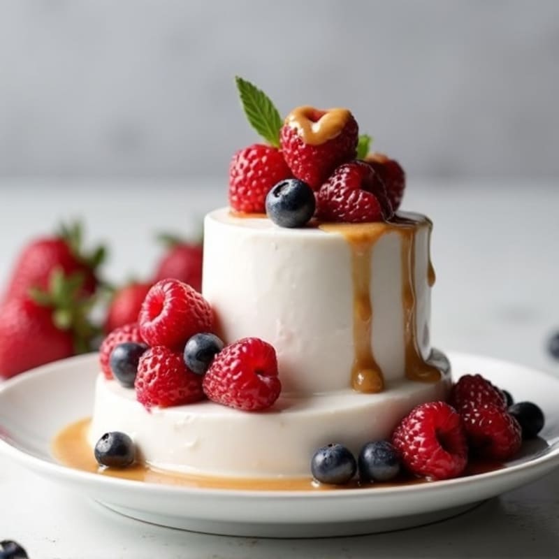 Silky Greek Yogurt Protein Pudding with Mixed Berries